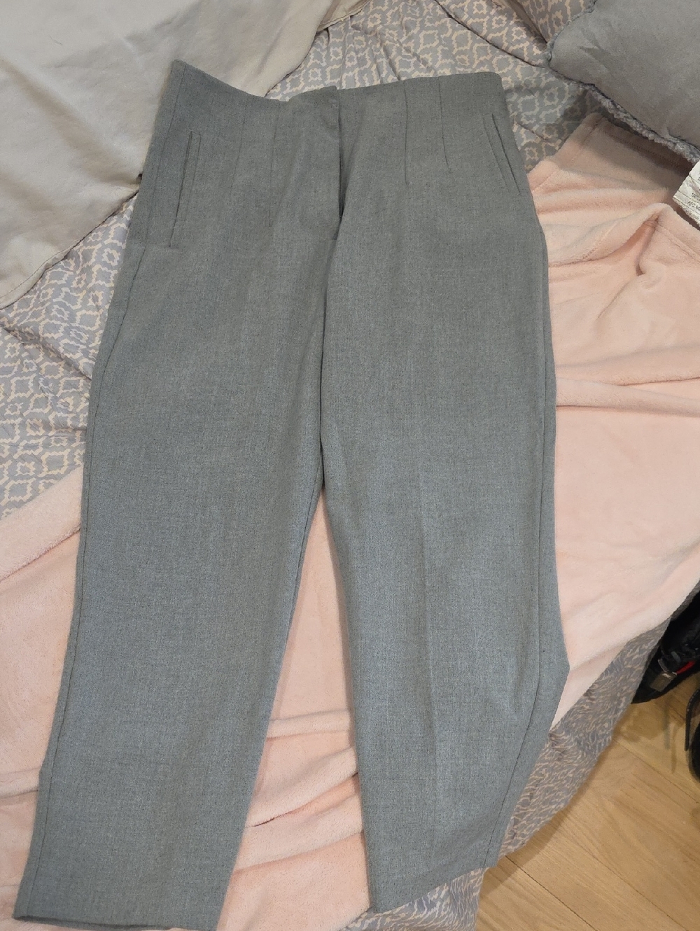 ZARA Light Gray Tailored Trousers